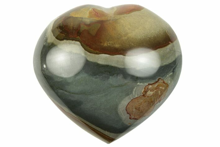 Wide, Polychrome Jasper Heart - Madagascar #254648